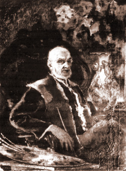 K. Sichulski, autoportret w pracowni, 1924